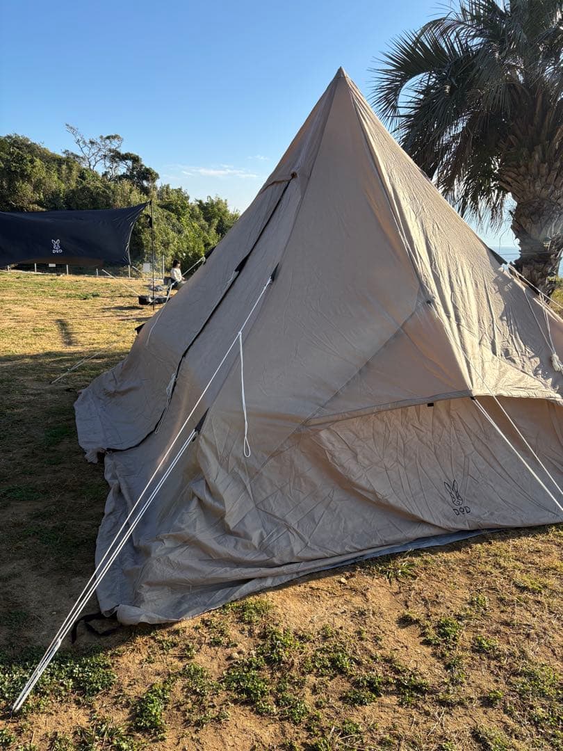さらに値引き！　DOD ワンポールテントrx L タン　トンガリハット付き
