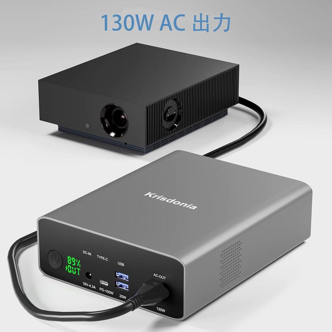 ポータブル電源 AC出力対応 モバイルバッテリー 296Wh 80000mAh