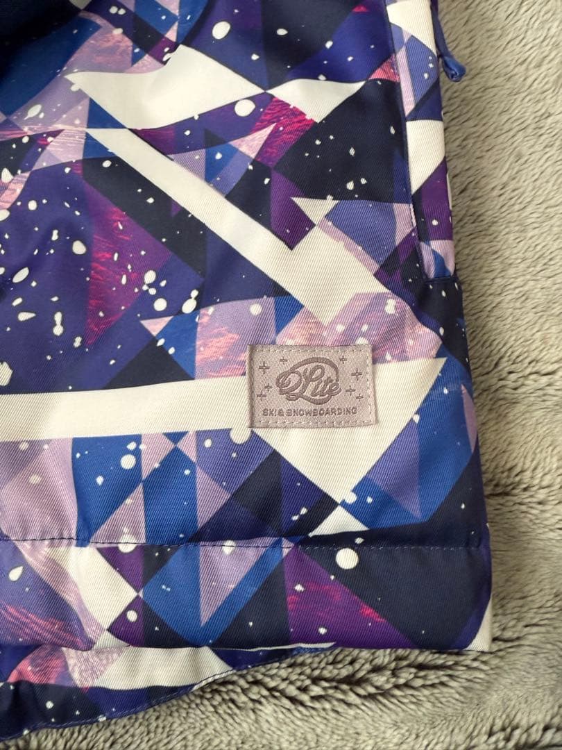 【S】スキースノーボードウェア上下 レディース 防水 防寒 紫 青 白 フード付