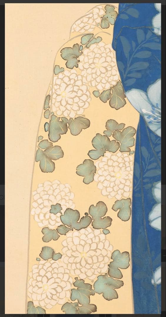 掛軸＜岡本大更＞手鏡に化粧美人図「紅」（HP1442）