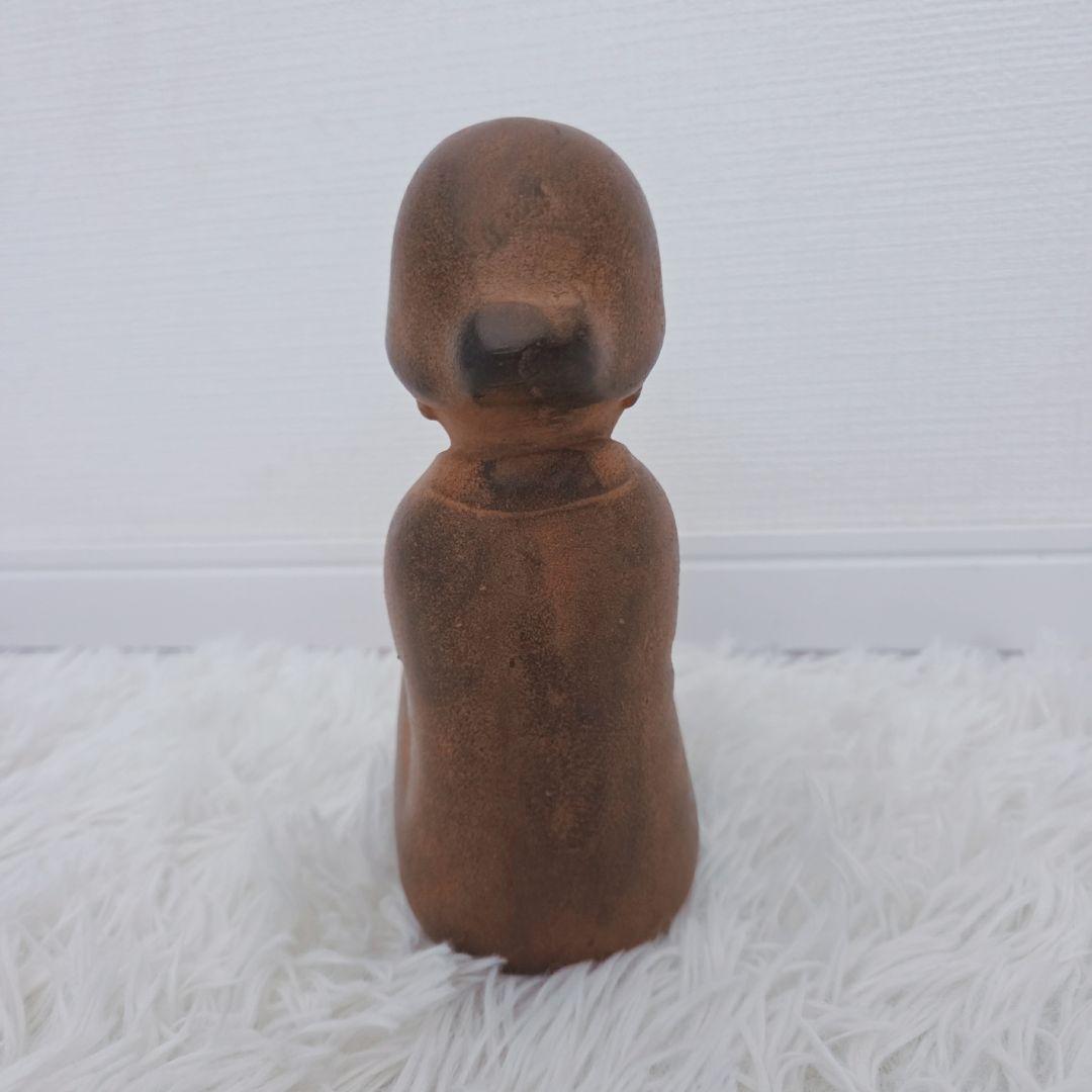 山本正道　鳩と少女　彫刻　オブジェ　女の子　青銅　鉄　鳥　骨董品　ビンテージ　栞