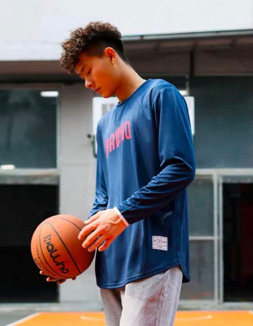BALLHO ネイビー 長袖 Mサイズ バスケットボールウェア