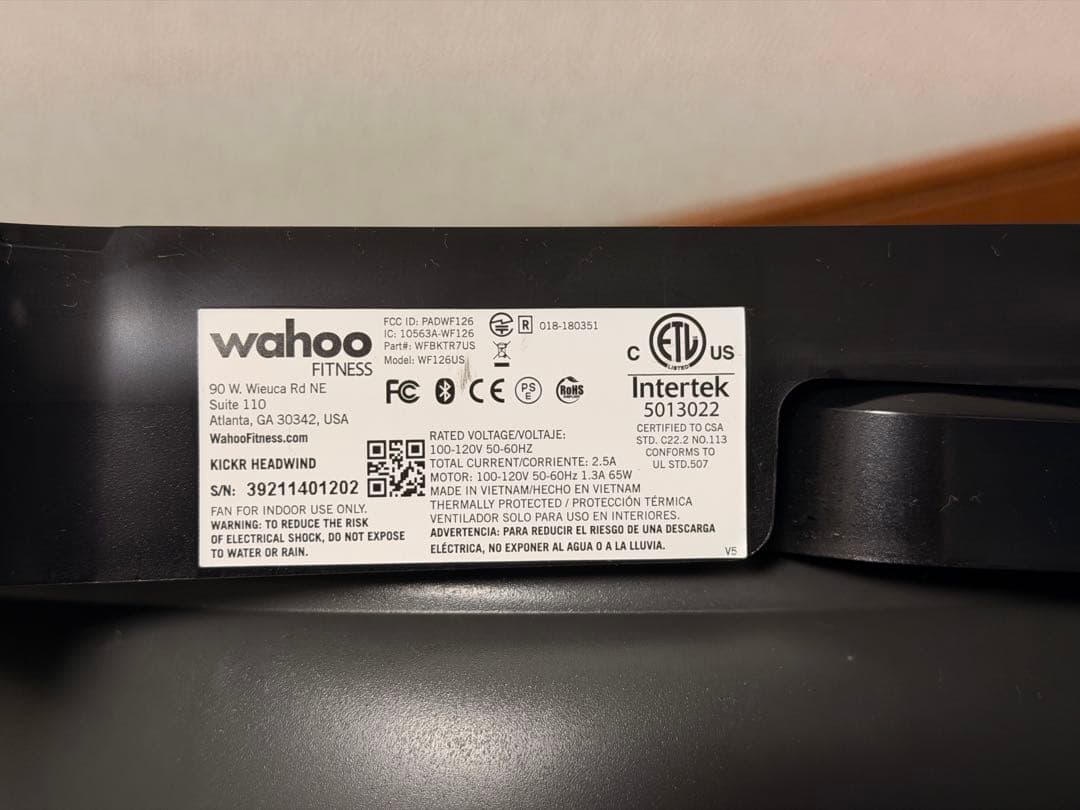 【中古】Wahoo KICKR HEADWIND スマートファン