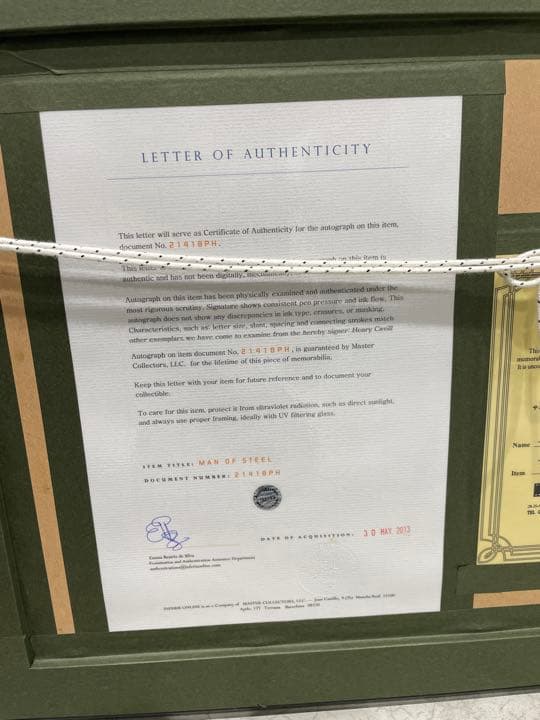 ★希少★】USJ サインフォト 「マン・オブ・スティール」【保証書あり