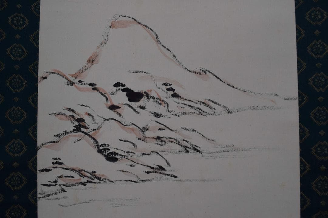 【真作】阪正臣/山水画賛/掛軸☆宝船☆Y-152　JM