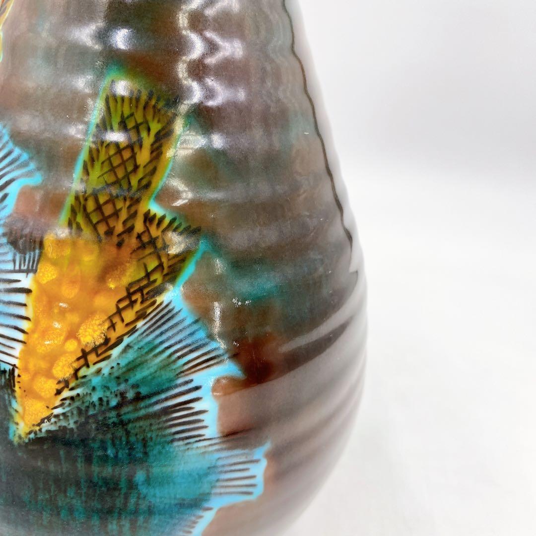 九谷焼 ２代 浅蔵五十吉 飾瓶 伸び行く松 共箱 花生 文化勲章