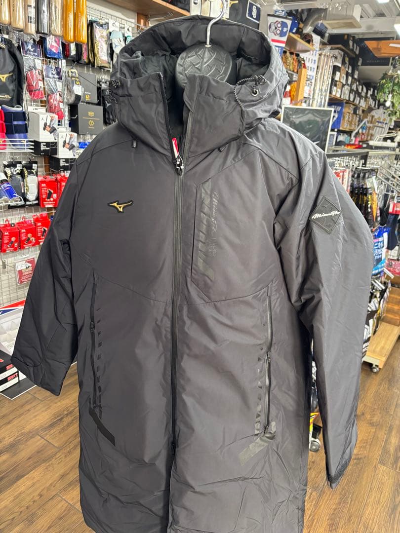 限定　ミズノプロMizuno ブラック ロングコート フード付き