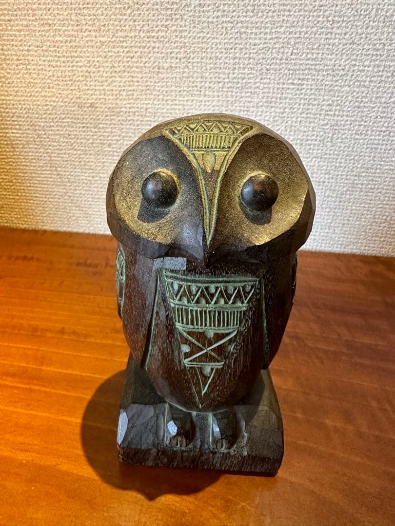 砂澤ビッキ　『木梟 煙草入れ』 ビッキデザイン フクロウ アイヌ美術 木彫