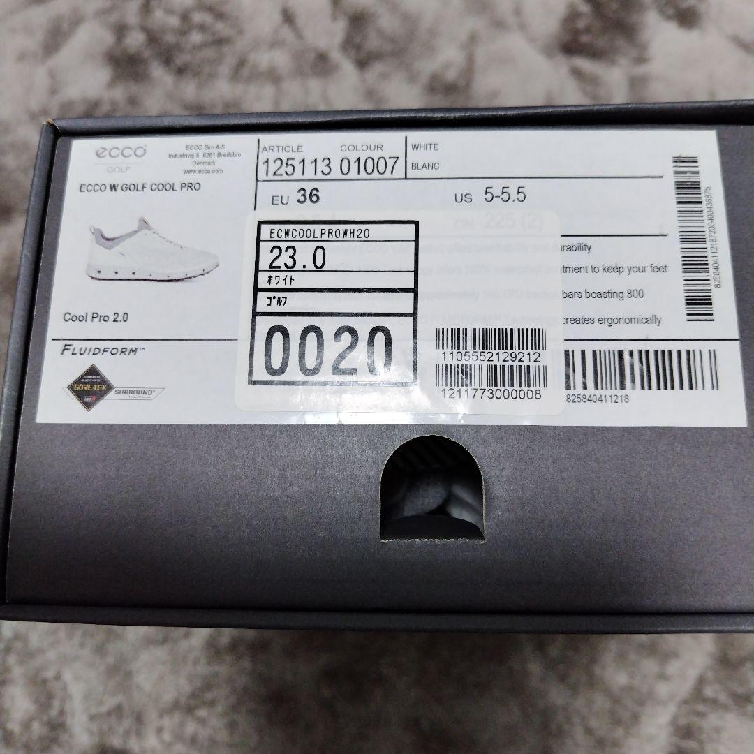 未使用☆ECCO ゴルフ用ホワイトスニーカー 女性用