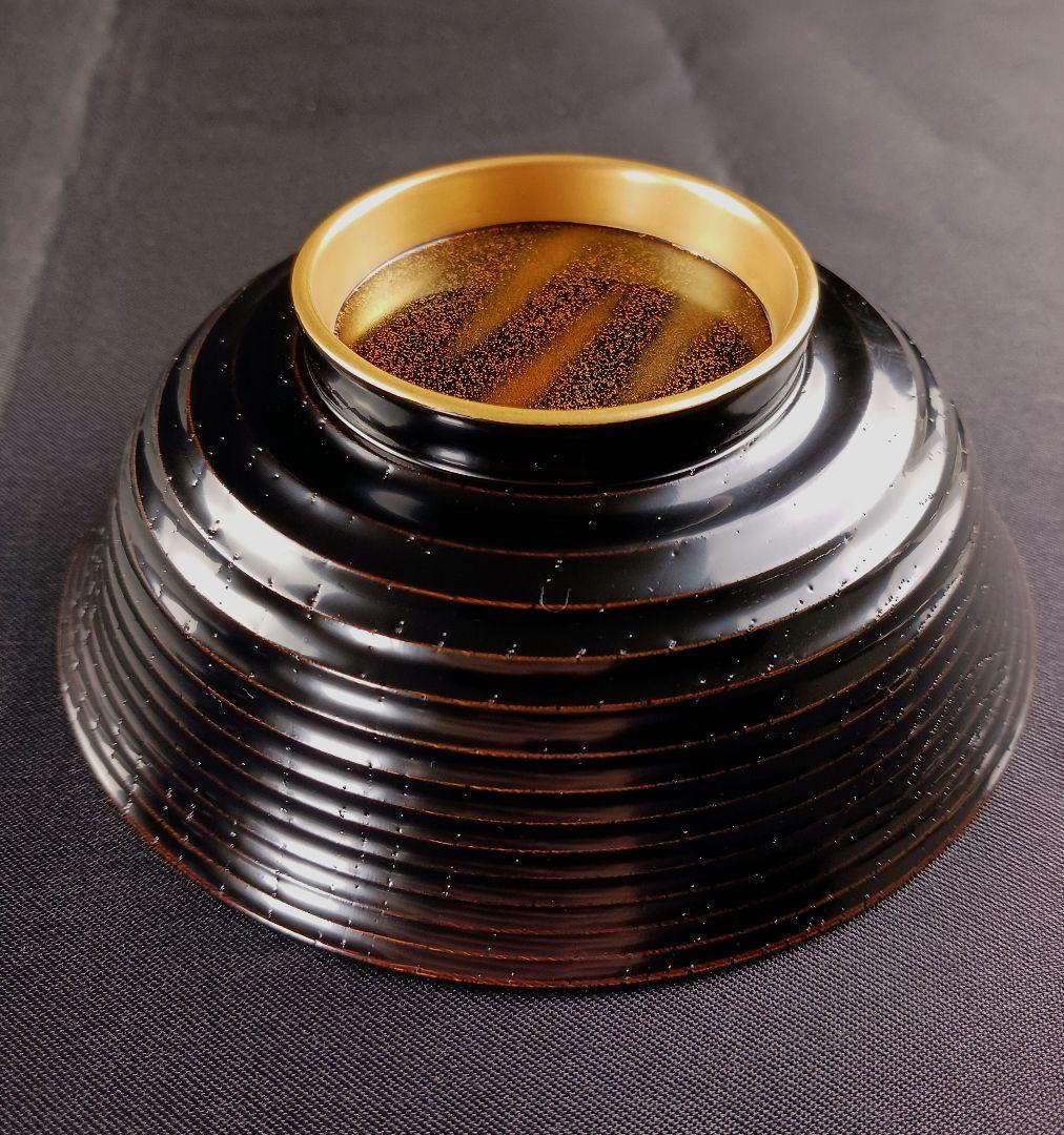 専用Y3112-3 懐石道具 漆器 金彩 金梨地 煮物椀 7客 共箱