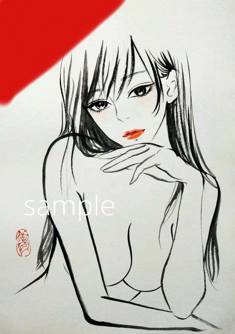 24531A 肉筆原画　手描きイラスト　絵画　ドローイング