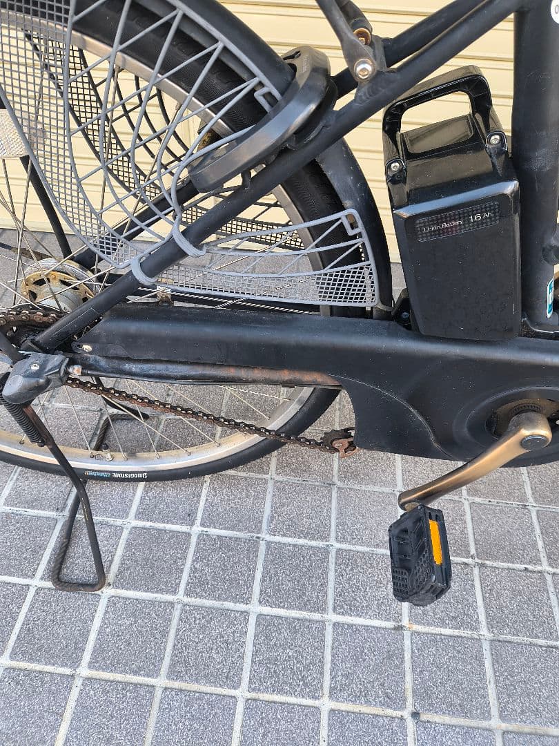 値下げ Panasonic 電動アシスト自転車 黒 後カゴ付き