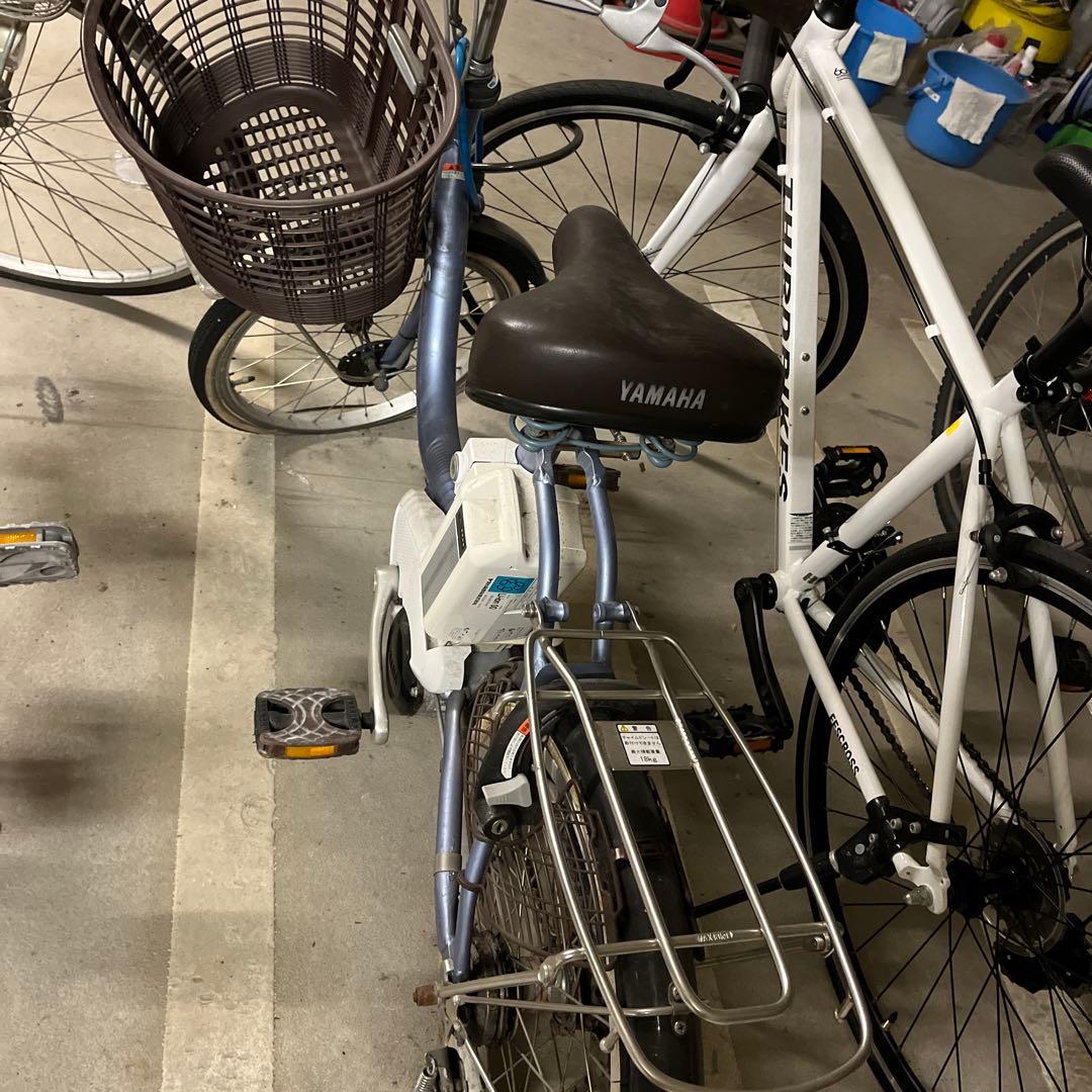 Yamaha 電動アシスト自転車 シルバー 前バスケット付き