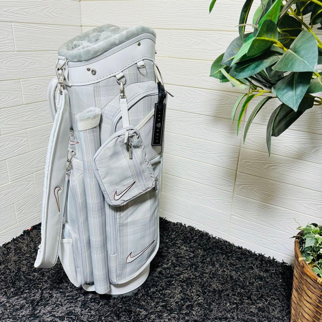 NIKE キャディバッグ　10分割　レディース　チェック　ナイキ　ゴルフ