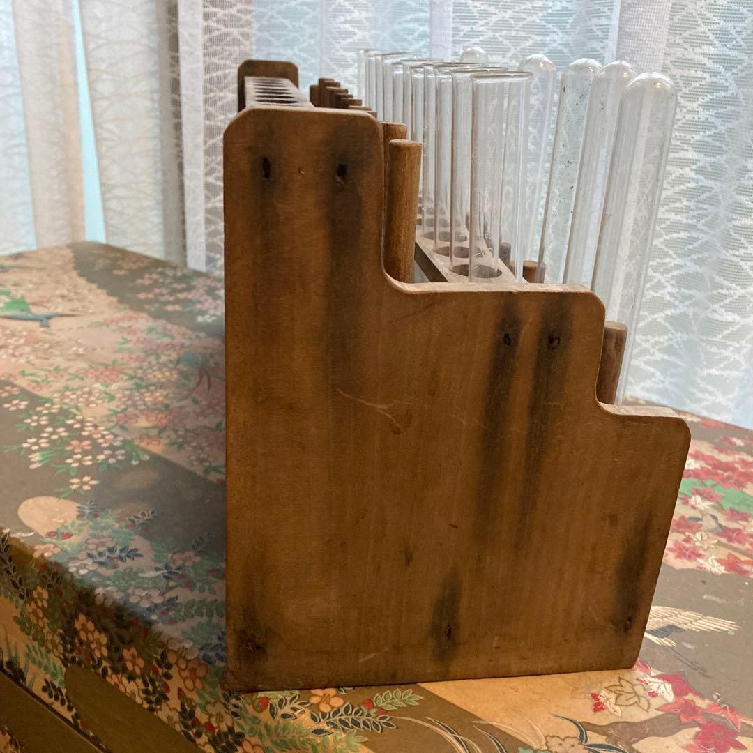 アンティーク　木製試験管立て 24本用 フラワーベース