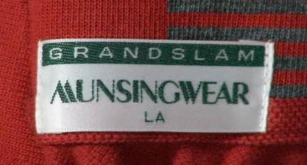 33364　マンシングウエア　メンズ　長袖ポロシャツ　赤　サイズLA