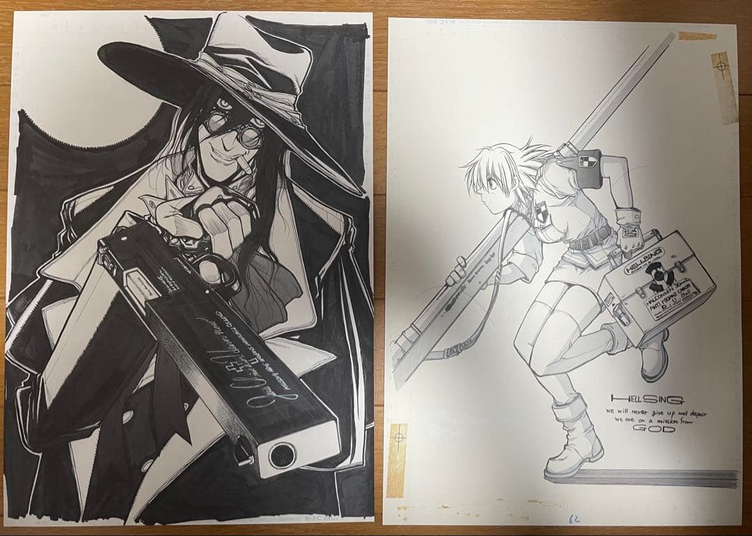 ヘルシング 20周年記念複製原画 王立国教騎士団セット