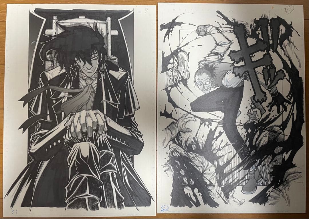 ヘルシング 20周年記念複製原画 王立国教騎士団セット