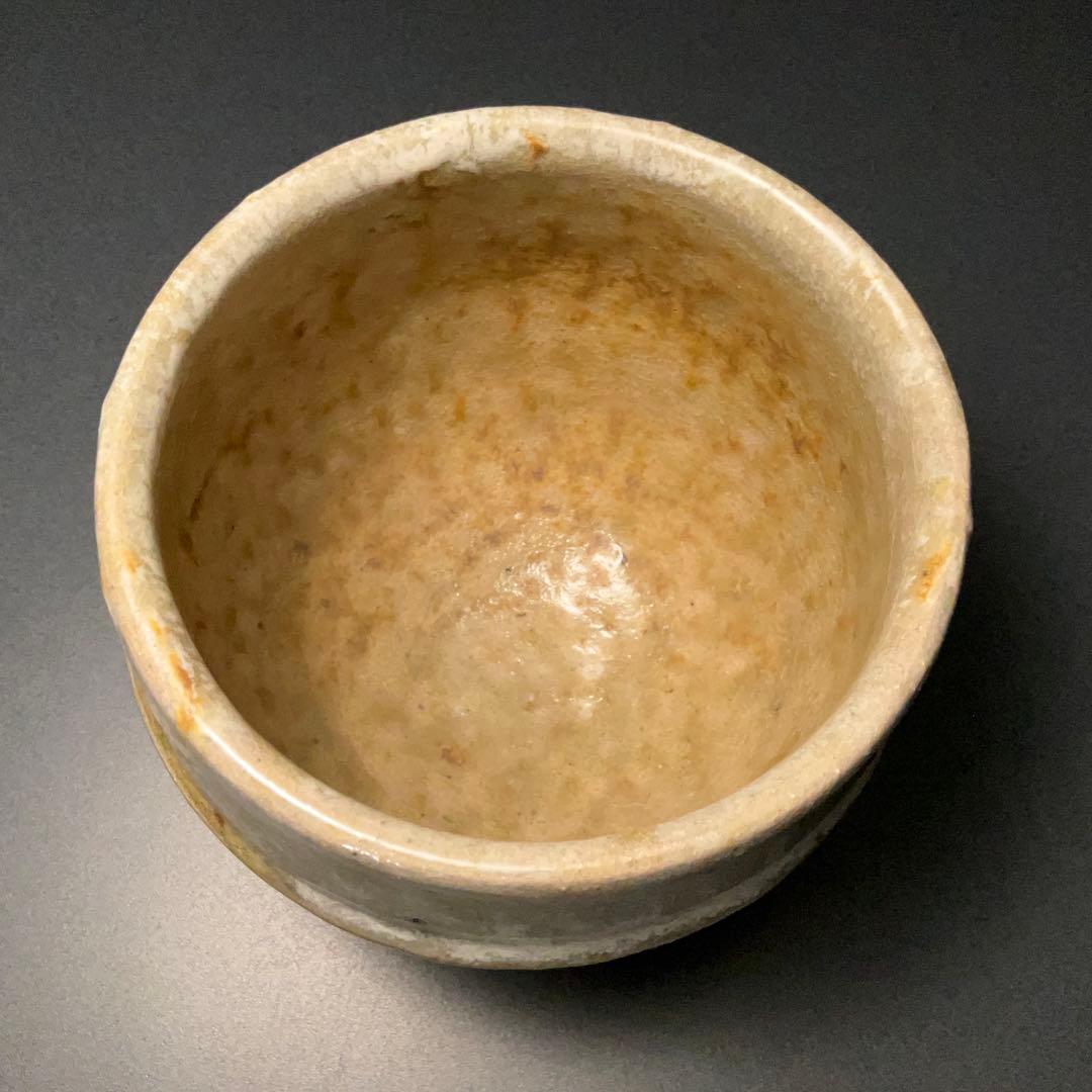 浜田庄司　灰釉縁白胴紐茶碗　人間国宝　晋作織箱　R1314ダT