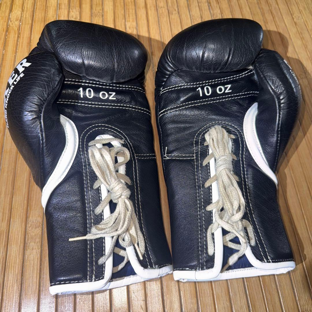 ISAMI BOXER 試合用 ボクシンググローブ 10oz 紐式　黒