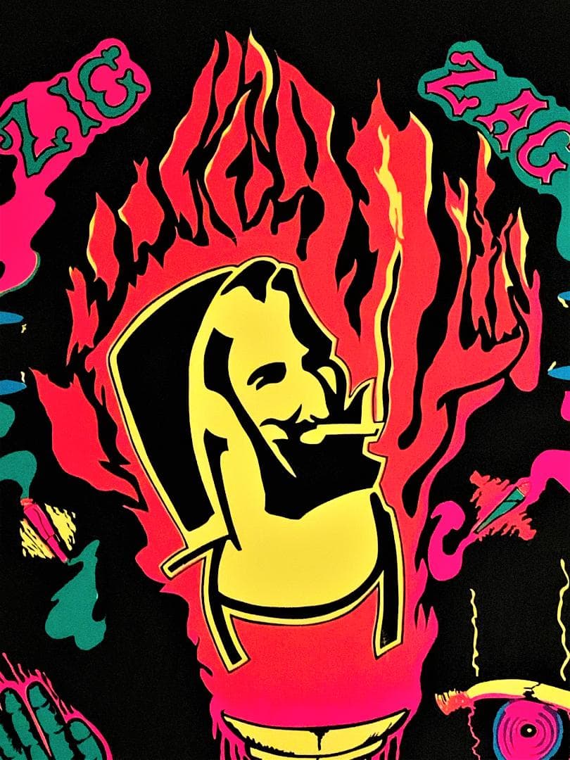 ZIG ZAG 70’s LAバージョン ブラックライトポスター 古着 雑貨 絵