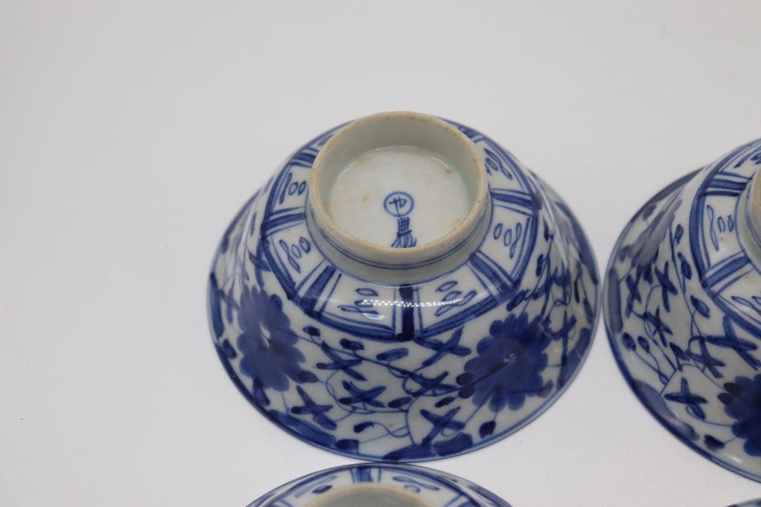 中国　新渡　染付茶碗6点①　送料込み0207