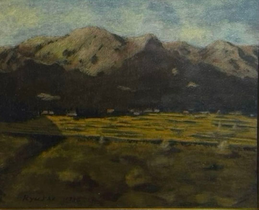 橋本隆斎　肉筆油彩画　直筆サインあり