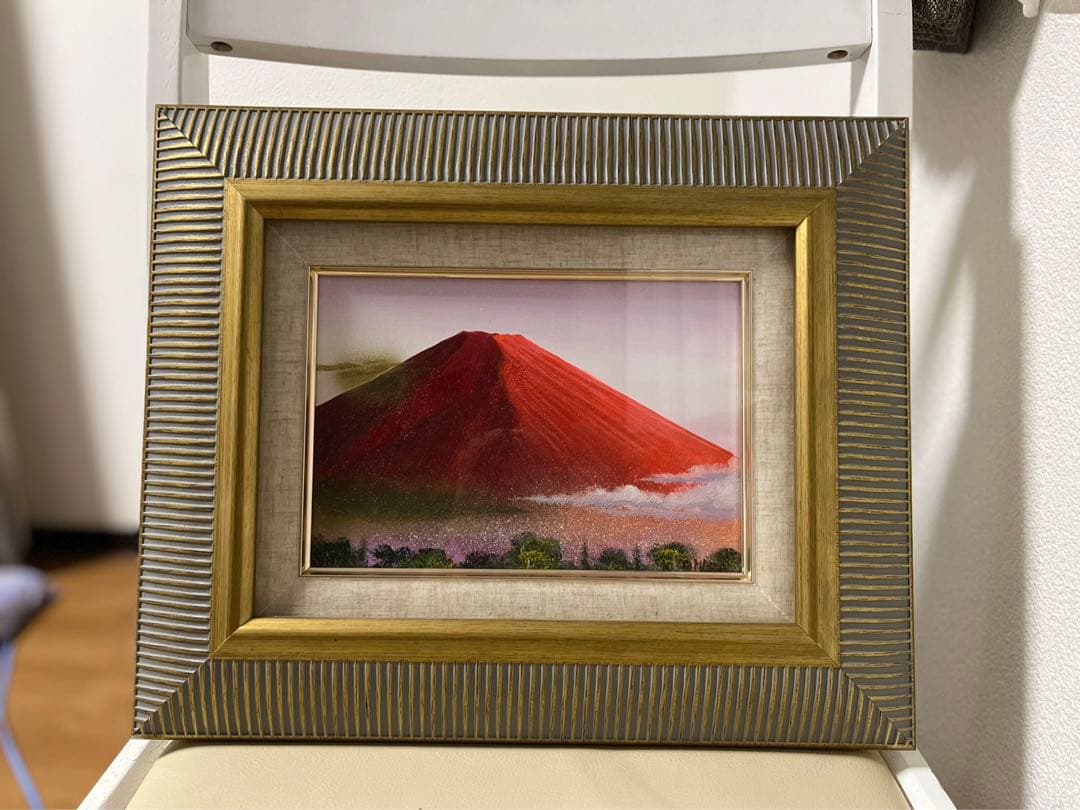 島田 勝◆油彩◆【赤富士】油絵　富士山