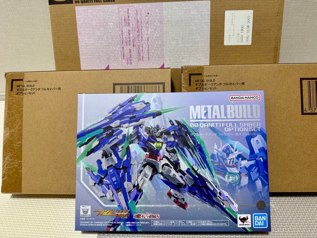 L BUILDダブルオークアンタフルセイバー&オプションセットx3