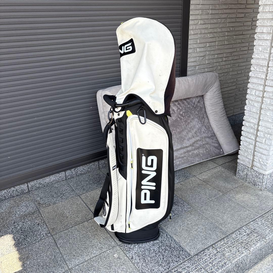 PING キャディバッグ ホワイト ブラック