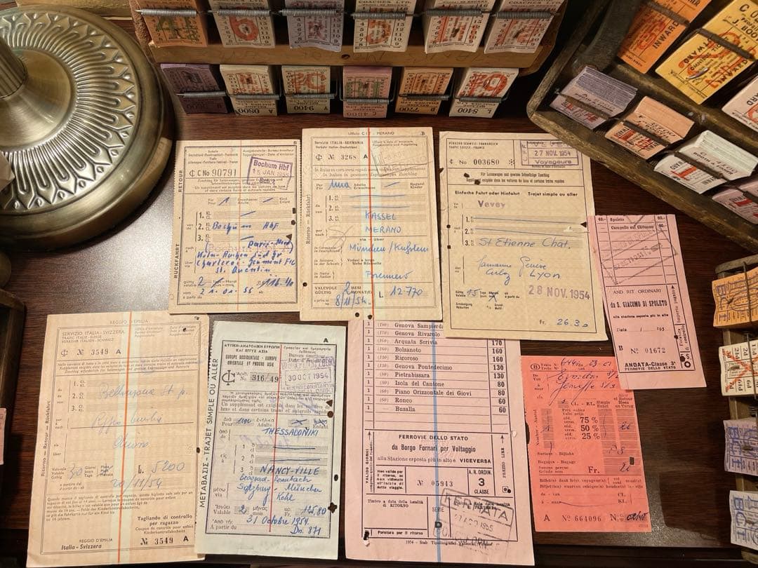 海外　鉄道チケット　ピンクカラー　32枚　ヴィンテージ