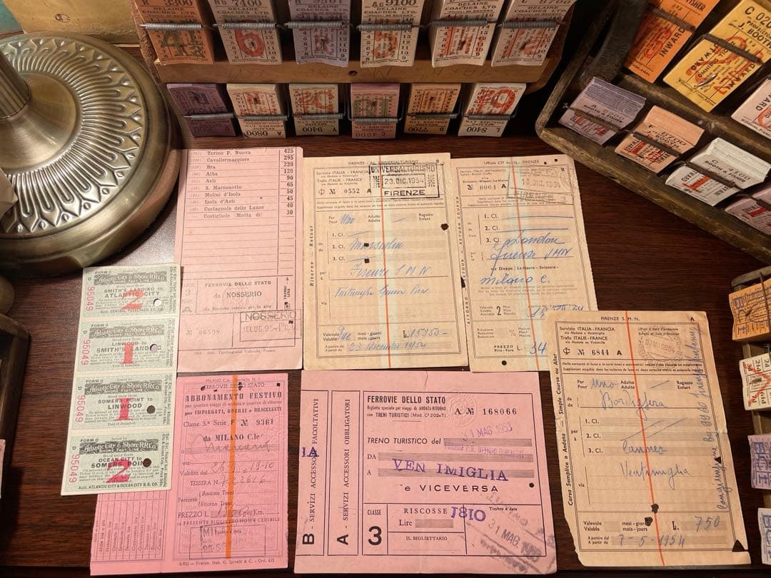 海外　鉄道チケット　ピンクカラー　32枚　ヴィンテージ