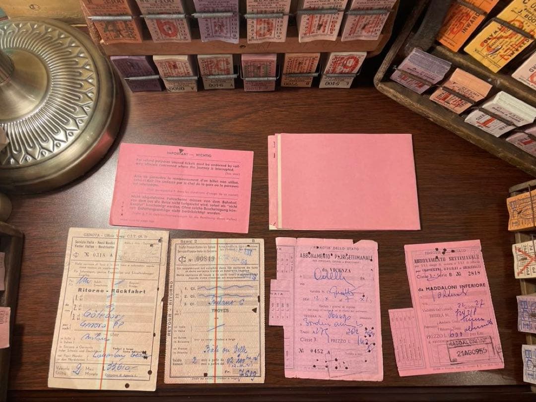 海外　鉄道チケット　ピンクカラー　32枚　ヴィンテージ