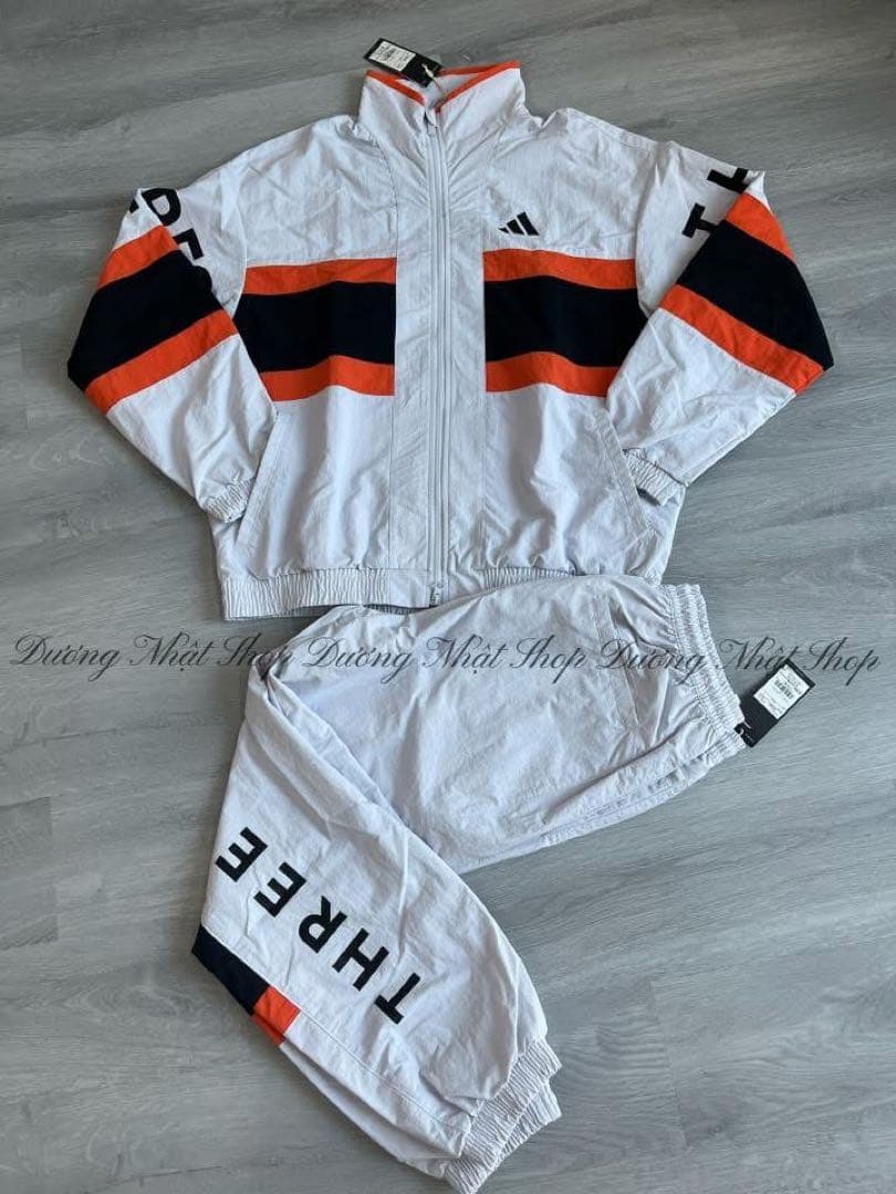adidas ジャージ上下セット ホワイト/オレンジ/ブラック