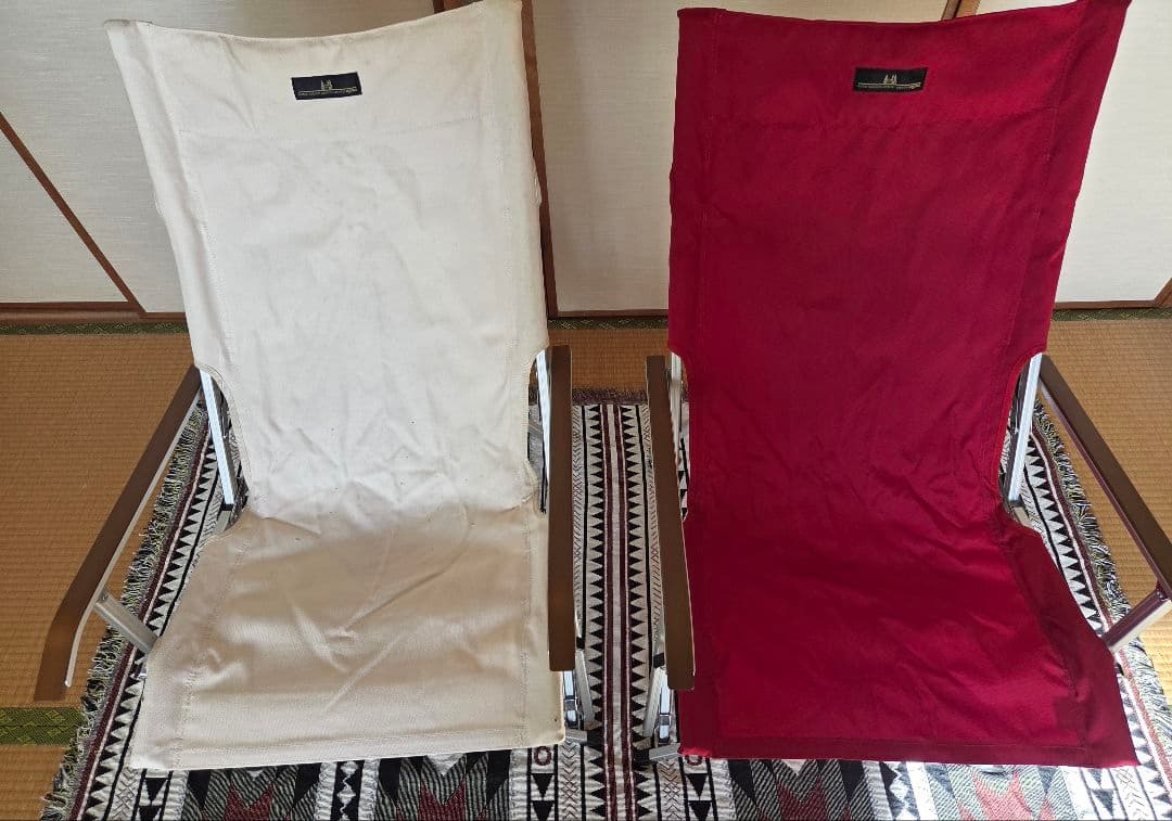 【美品】超レア 小川テント ハイバックアームチェア 二脚