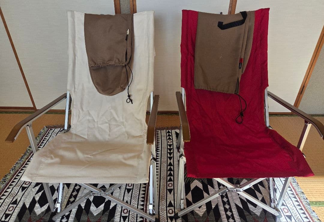 【美品】超レア 小川テント ハイバックアームチェア 二脚