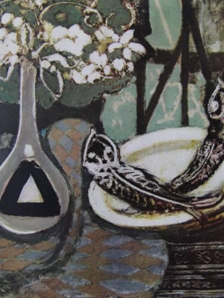 三岸節子、花と魚、額装用画集の一部、希少、新品額付