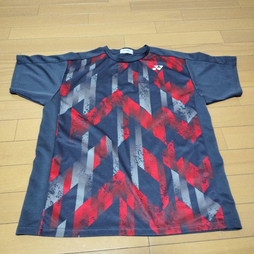 YONEX バドミントンシャツ Lサイズ グレー/赤 日本代表 JAPAN