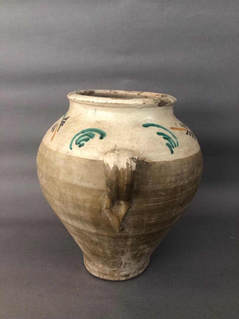 スペイン骨董　両耳壺　花瓶　アンティーク