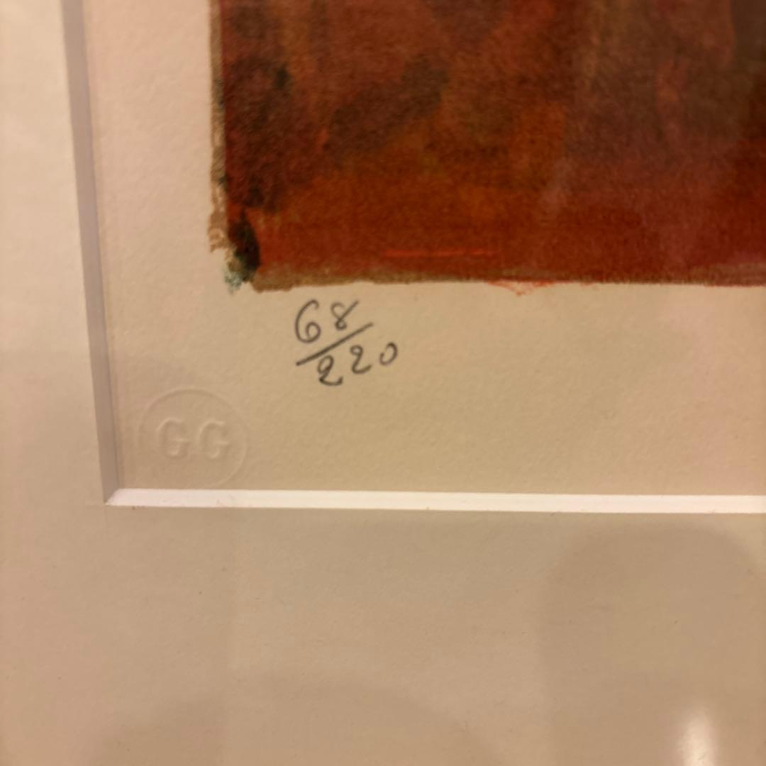 アイズピリ直筆サイン入り　『鳥とブーケ』絵画　高級感のある額縁　リトグラフ