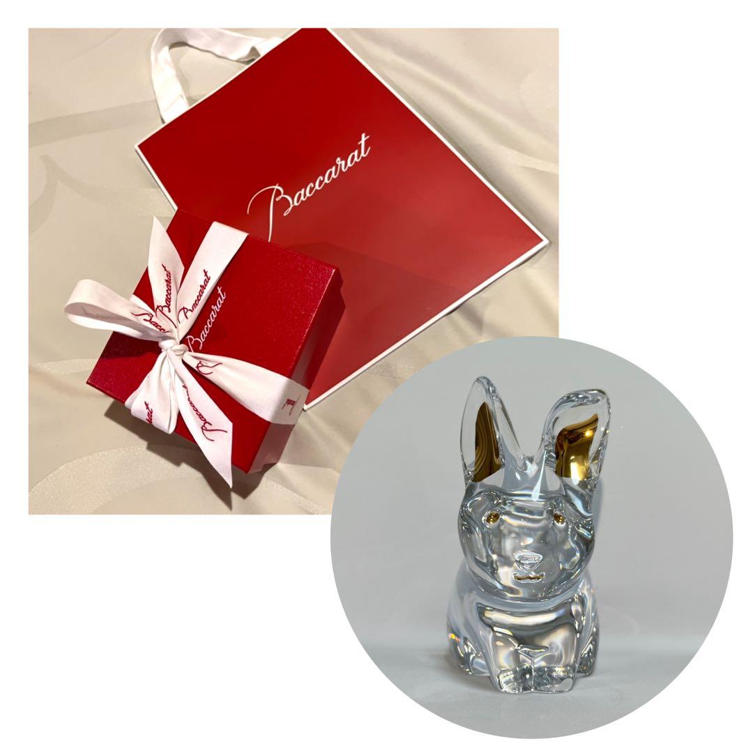 【美品Baccarat】クリスタルラヴィット：ウサギ(ギフトボックス付き)