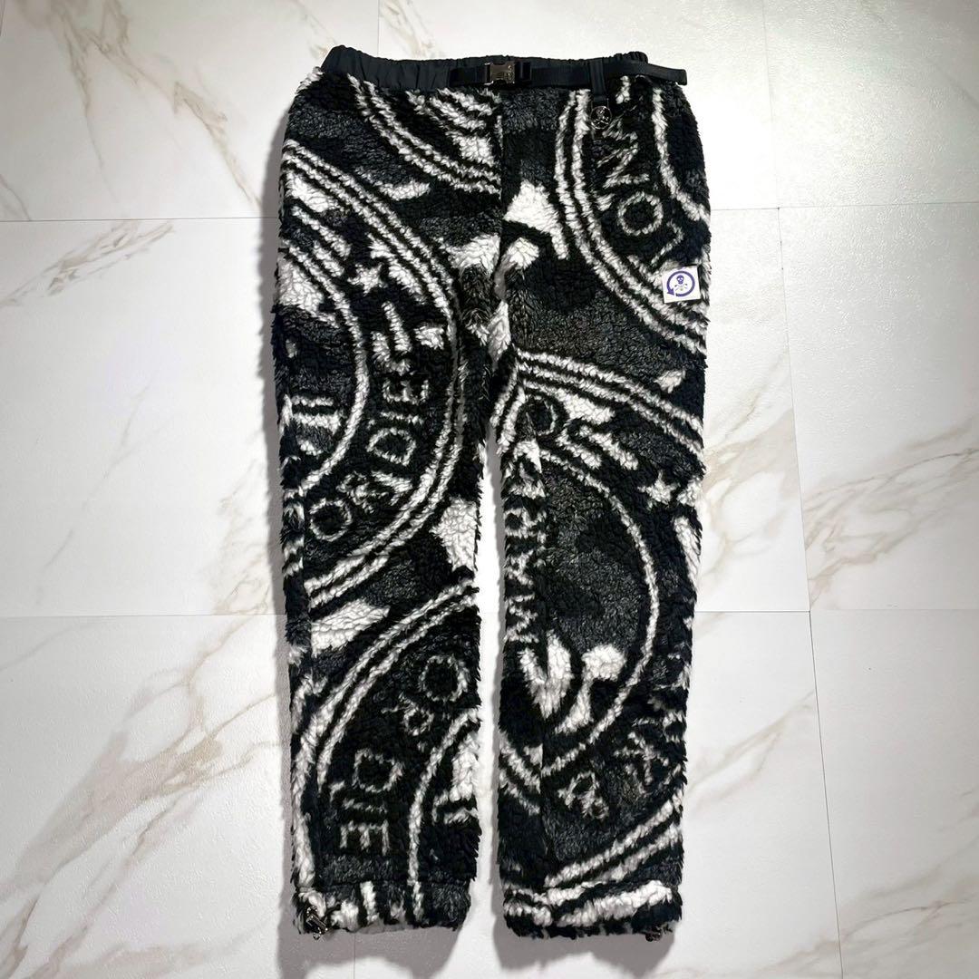 MARK&LONA ボアパンツ 黒×白 総柄 スカル メンズ 44 ゴルフウェア
