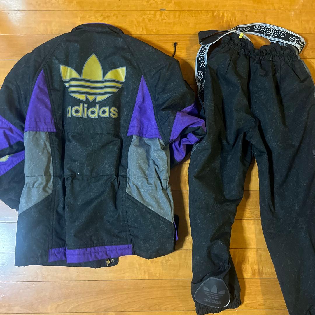 【超絶希少】デサント製　adidas スキーウェア セットアップ　黒/紫　美品