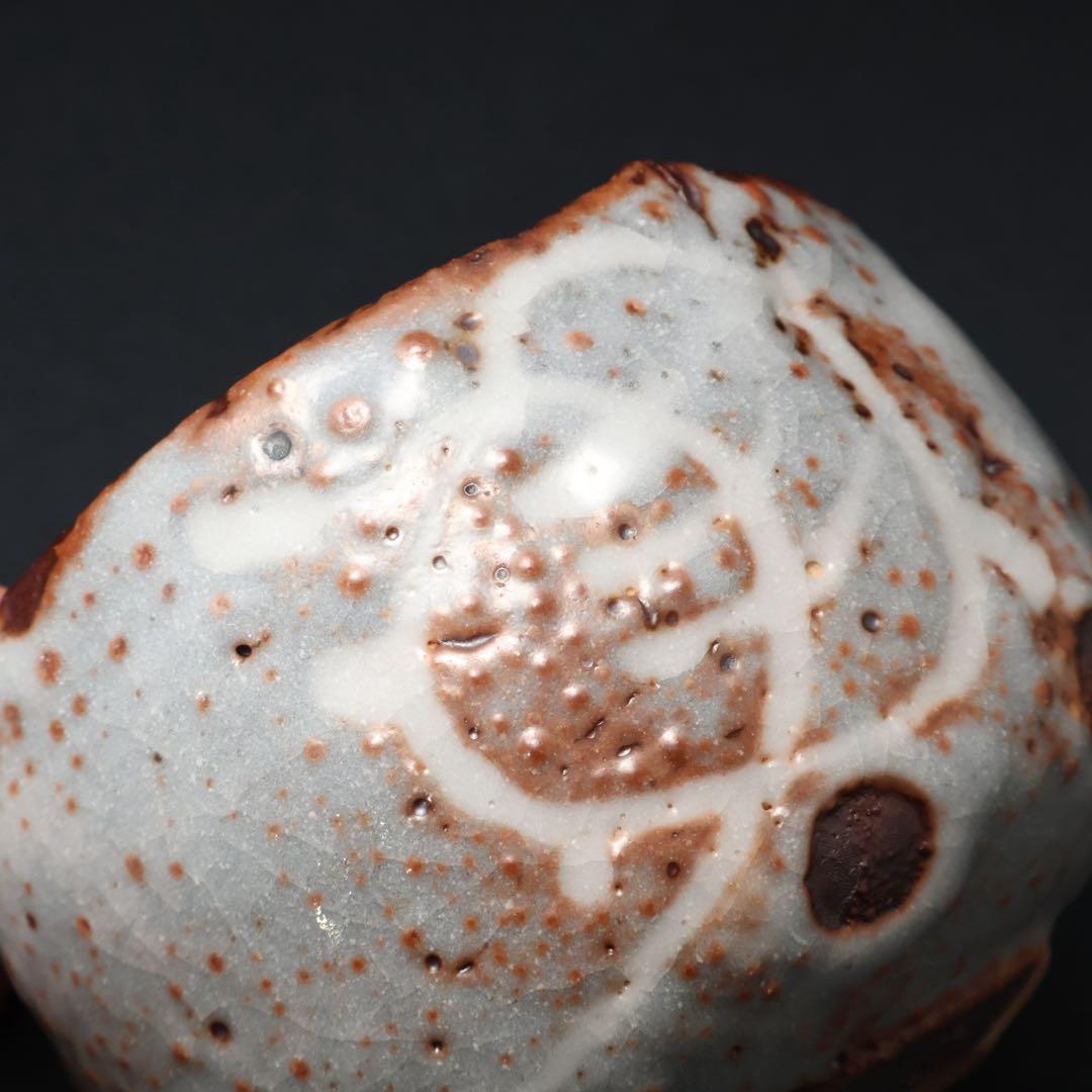 【最終価格】抹茶碗　鼠志野亀の絵　月形那比古　夏至亀　共箱　R1424お14