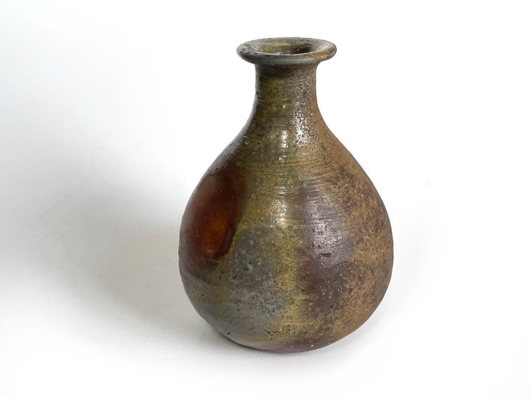 陶芸家　伊勢崎満　備前　徳利　酒器　備前焼　窯変　伊勢崎陽山　共箱