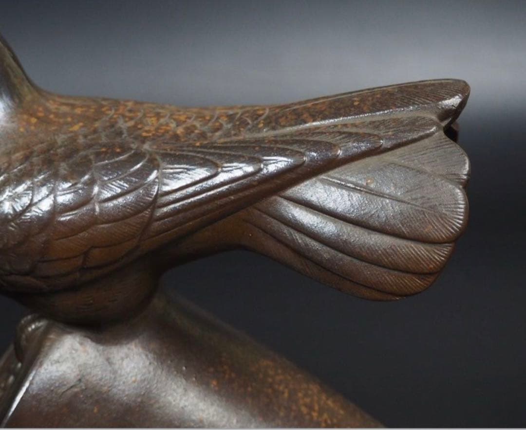 送料無料　昭和の名工　木村友敬作　胡麻備前　鳩置物