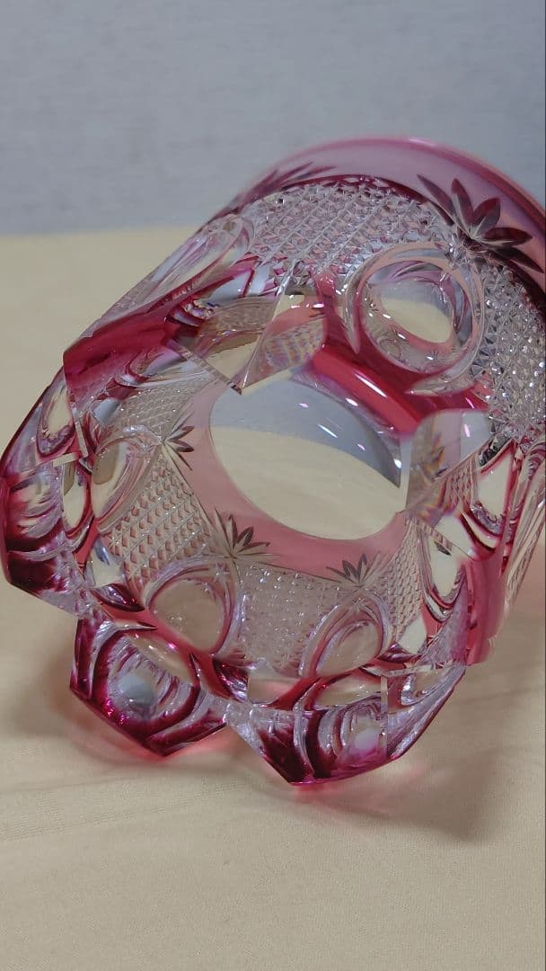 江戸切子　伝統工芸士　篠崎清一　ペアロックグラス　共箱