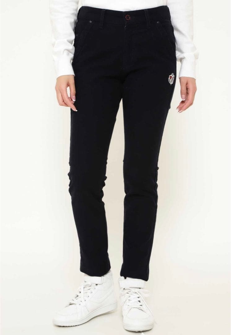 PG♡黒バック刺繍モールスキンストレッチパンツ00