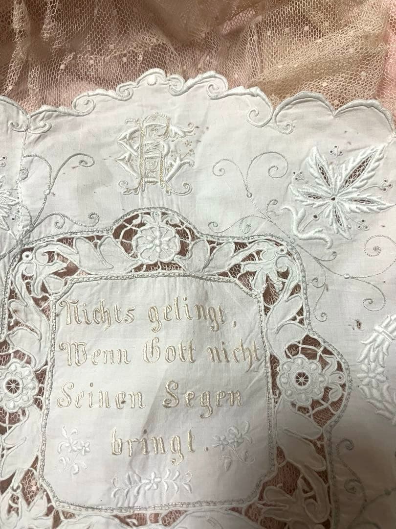 お値下げ　レア　19世紀　ドイツ　アンティーク　サンプラー　レース