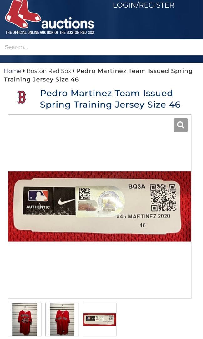 Pedro Martinez Team Issued MLBジャージ　激レア！